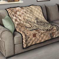 Vaiaso o le Gagana Samoa Quilt Siapo Motif Beige LT7 - Polynesian Pride