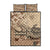 Vaiaso o le Gagana Samoa Quilt Bed Set Siapo Motif Beige