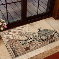 Vaiaso o le Gagana Samoa Rubber Doormat Siapo Motif Beige LT7 - Polynesian Pride