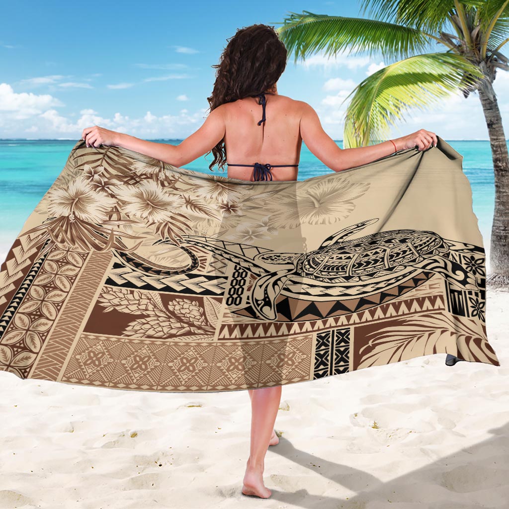 Vaiaso o le Gagana Samoa Sarong Siapo Motif Beige LT7 - Polynesian Pride