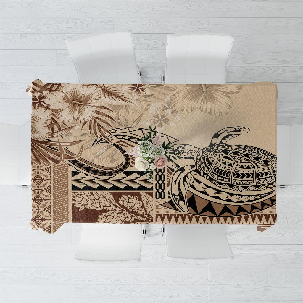 Vaiaso o le Gagana Samoa Tablecloth Siapo Motif Beige