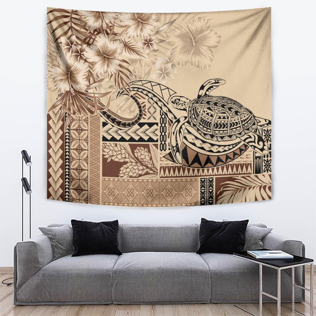 Vaiaso o le Gagana Samoa Tapestry Siapo Motif Beige LT7 Beige - Polynesian Pride