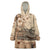 Vaiaso o le Gagana Samoa Wearable Blanket Hoodie Siapo Motif Beige