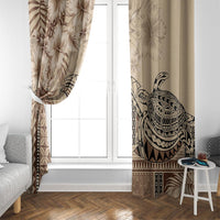 Vaiaso o le Gagana Samoa Window Curtain Siapo Motif Beige LT7 - Polynesian Pride