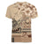 Vaiaso o le Gagana Samoa Women V-Neck T-Shirt Siapo Motif Beige