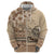 Vaiaso o le Gagana Samoa Zip Hoodie Siapo Motif Beige