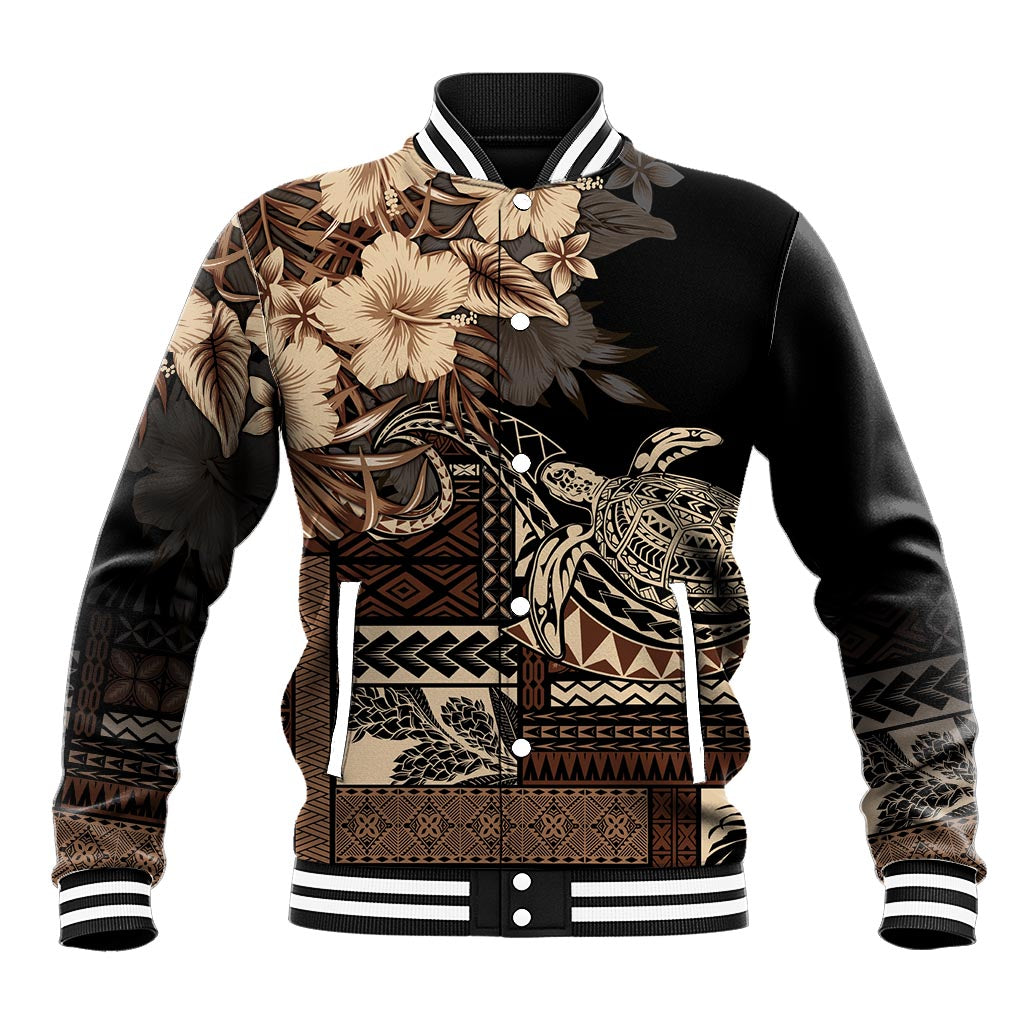 Vaiaso o le Gagana Samoa Baseball Jacket Siapo Motif Black LT7 Unisex Black - Polynesian Pride