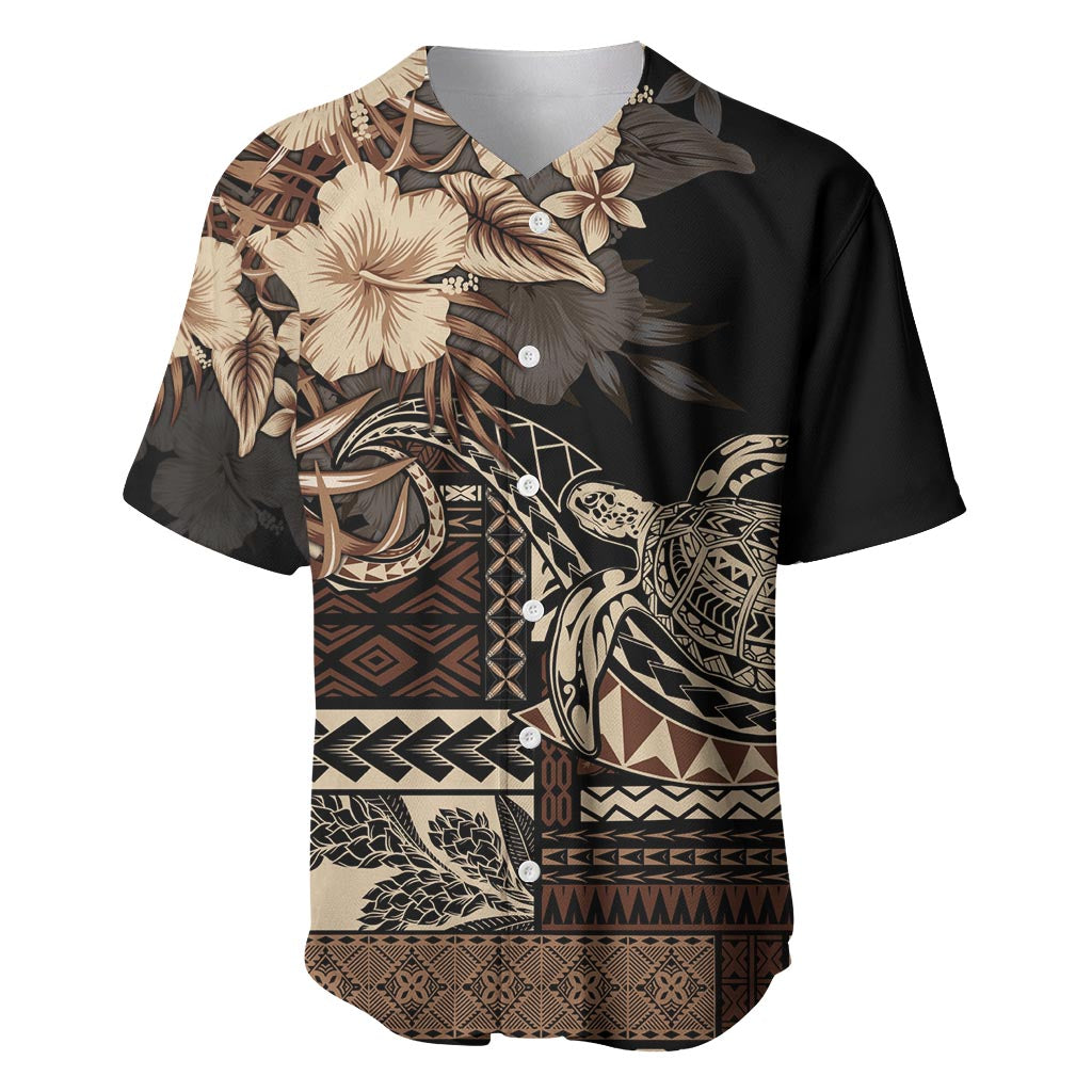 Vaiaso o le Gagana Samoa Baseball Jersey Siapo Motif Black LT7 Black - Polynesian Pride