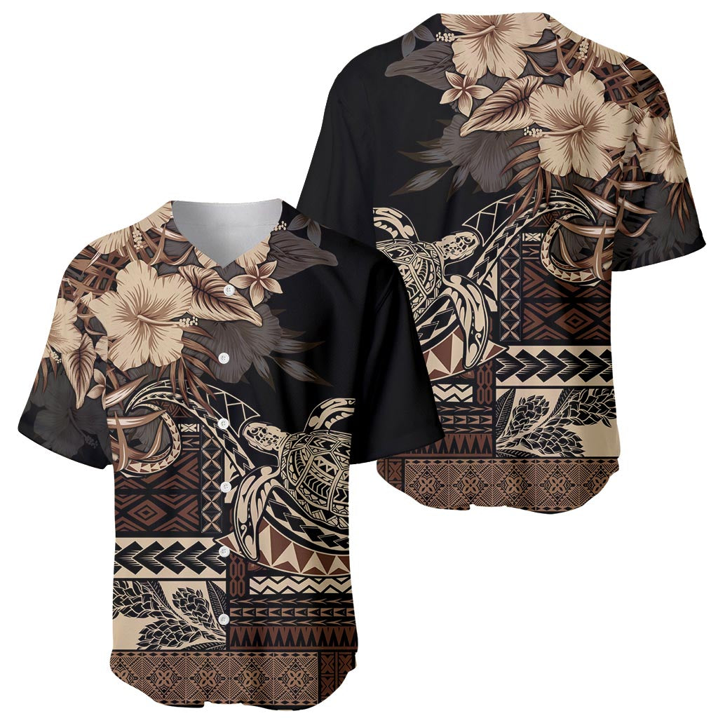 Vaiaso o le Gagana Samoa Baseball Jersey Siapo Motif Black LT7 - Polynesian Pride
