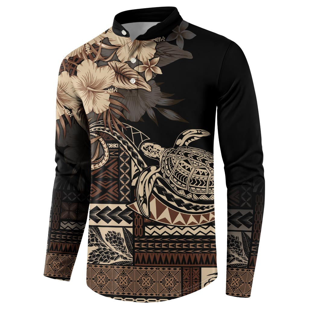 Vaiaso o le Gagana Samoa Button Sweatshirt Siapo Motif Black LT7 - Polynesian Pride