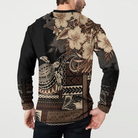 Vaiaso o le Gagana Samoa Button Sweatshirt Siapo Motif Black LT7 - Polynesian Pride