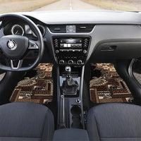 Vaiaso o le Gagana Samoa Car Mats Siapo Motif Black LT7 Set 2pcs - Front Black - Polynesian Pride