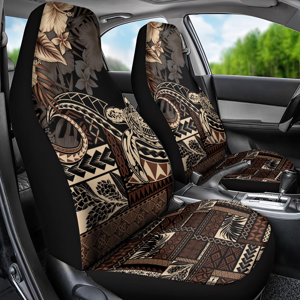 Vaiaso o le Gagana Samoa Car Seat Cover Siapo Motif Black LT7 - Polynesian Pride