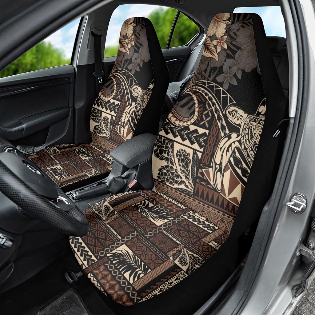 Vaiaso o le Gagana Samoa Car Seat Cover Siapo Motif Black LT7 - Polynesian Pride