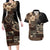 Vaiaso o le Gagana Samoa Couples Matching Long Sleeve Bodycon Dress and Hawaiian Shirt Siapo Motif Black