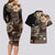 Vaiaso o le Gagana Samoa Couples Matching Long Sleeve Bodycon Dress and Hawaiian Shirt Siapo Motif Black