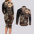 Vaiaso o le Gagana Samoa Couples Matching Long Sleeve Bodycon Dress and Long Sleeve Button Shirt Siapo Motif Black