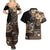 Vaiaso o le Gagana Samoa Couples Matching Summer Maxi Dress and Hawaiian Shirt Siapo Motif Black