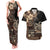 Vaiaso o le Gagana Samoa Couples Matching Tank Maxi Dress and Hawaiian Shirt Siapo Motif Black