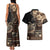 Vaiaso o le Gagana Samoa Couples Matching Tank Maxi Dress and Hawaiian Shirt Siapo Motif Black