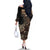 Vaiaso o le Gagana Samoa Family Matching Off The Shoulder Long Sleeve Dress and Hawaiian Shirt Siapo Motif Black