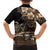 Vaiaso o le Gagana Samoa Family Matching Off Shoulder Short Dress and Hawaiian Shirt Siapo Motif Black