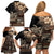 Vaiaso o le Gagana Samoa Family Matching Off Shoulder Short Dress and Hawaiian Shirt Siapo Motif Black