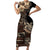 Vaiaso o le Gagana Samoa Family Matching Short Sleeve Bodycon Dress and Hawaiian Shirt Siapo Motif Black