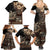 Vaiaso o le Gagana Samoa Family Matching Summer Maxi Dress and Hawaiian Shirt Siapo Motif Black