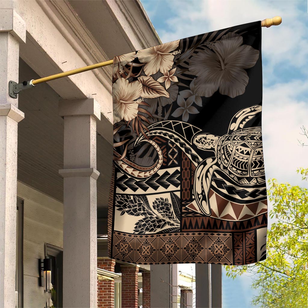 Vaiaso o le Gagana Samoa Garden Flag Siapo Motif Black LT7 House Flag Black - Polynesian Pride