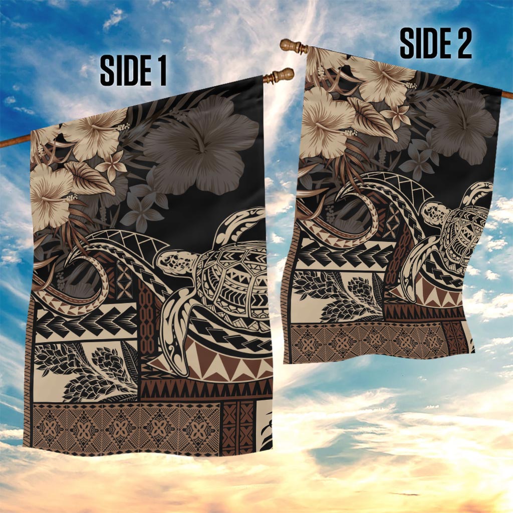 Vaiaso o le Gagana Samoa Garden Flag Siapo Motif Black LT7 - Polynesian Pride