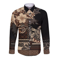 Vaiaso o le Gagana Samoa Long Sleeve Button Shirt Siapo Motif Black LT7 Unisex Black - Polynesian Pride