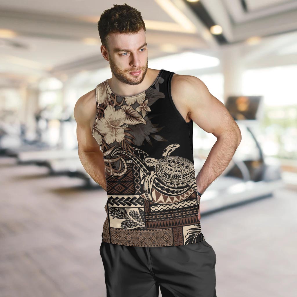 Vaiaso o le Gagana Samoa Men Tank Top Siapo Motif Black LT7 Black - Polynesian Pride