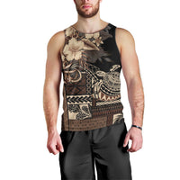 Vaiaso o le Gagana Samoa Men Tank Top Siapo Motif Black LT7 - Polynesian Pride