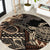 Vaiaso o le Gagana Samoa Round Carpet Siapo Motif Black