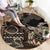 Vaiaso o le Gagana Samoa Round Carpet Siapo Motif Black