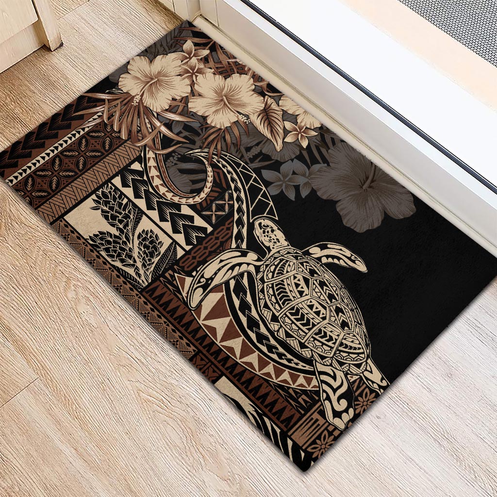 Vaiaso o le Gagana Samoa Rubber Doormat Siapo Motif Black LT7 - Polynesian Pride