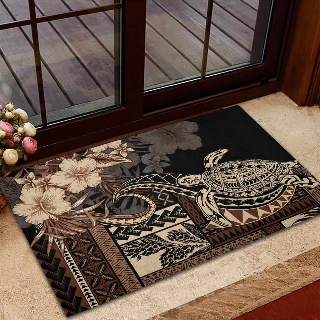 Vaiaso o le Gagana Samoa Rubber Doormat Siapo Motif Black LT7 - Polynesian Pride