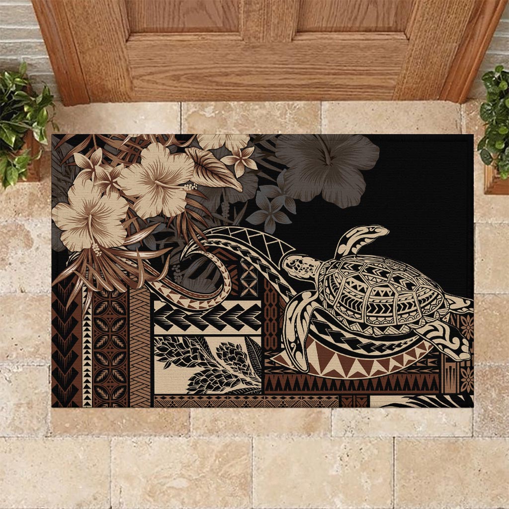 Vaiaso o le Gagana Samoa Rubber Doormat Siapo Motif Black LT7 - Polynesian Pride