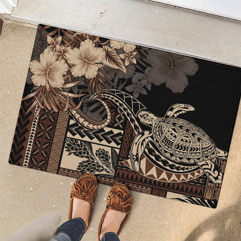 Vaiaso o le Gagana Samoa Rubber Doormat Siapo Motif Black LT7 - Polynesian Pride