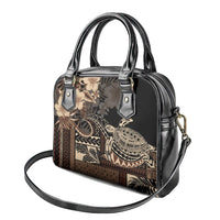 Vaiaso o le Gagana Samoa Shoulder Handbag Siapo Motif Black LT7 - Polynesian Pride