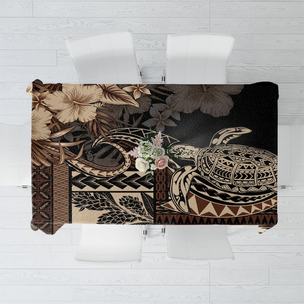 Vaiaso o le Gagana Samoa Tablecloth Siapo Motif Black LT7 Black - Polynesian Pride
