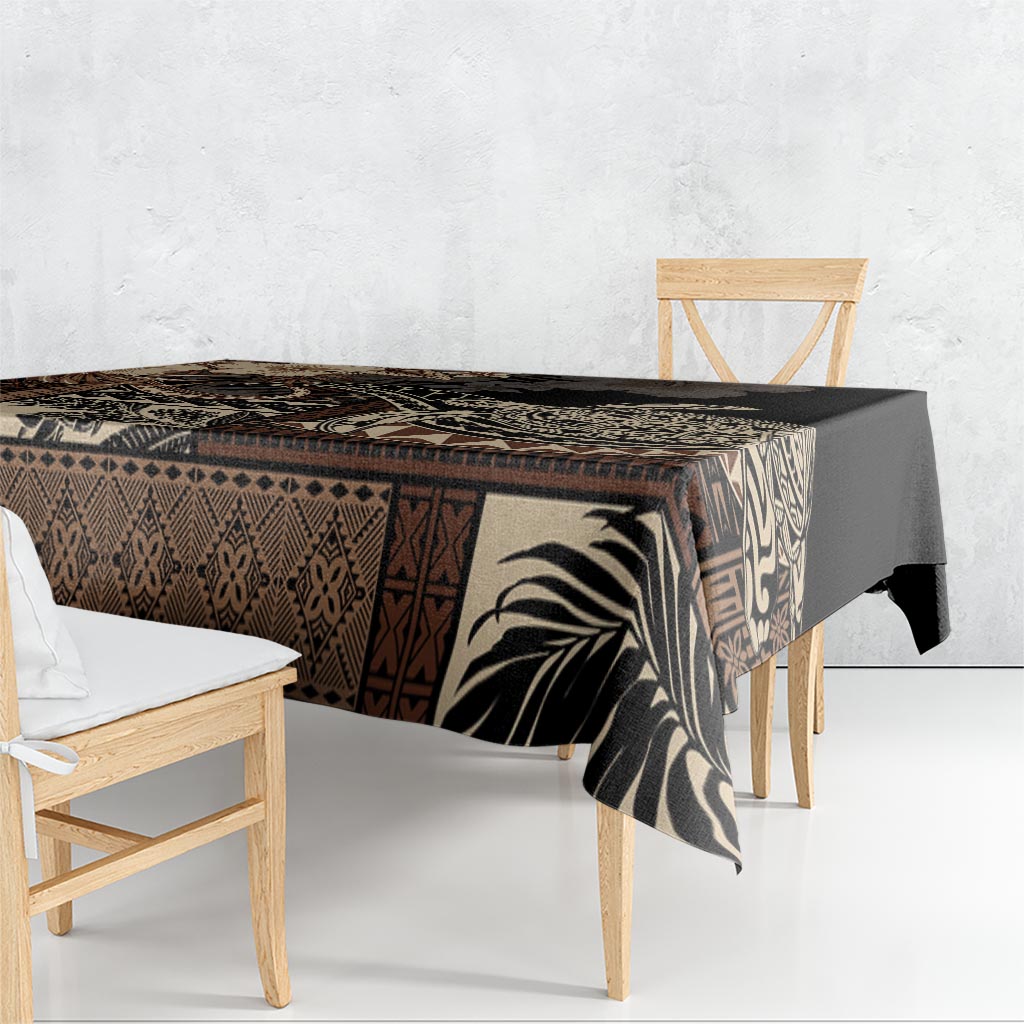 Vaiaso o le Gagana Samoa Tablecloth Siapo Motif Black LT7 - Polynesian Pride