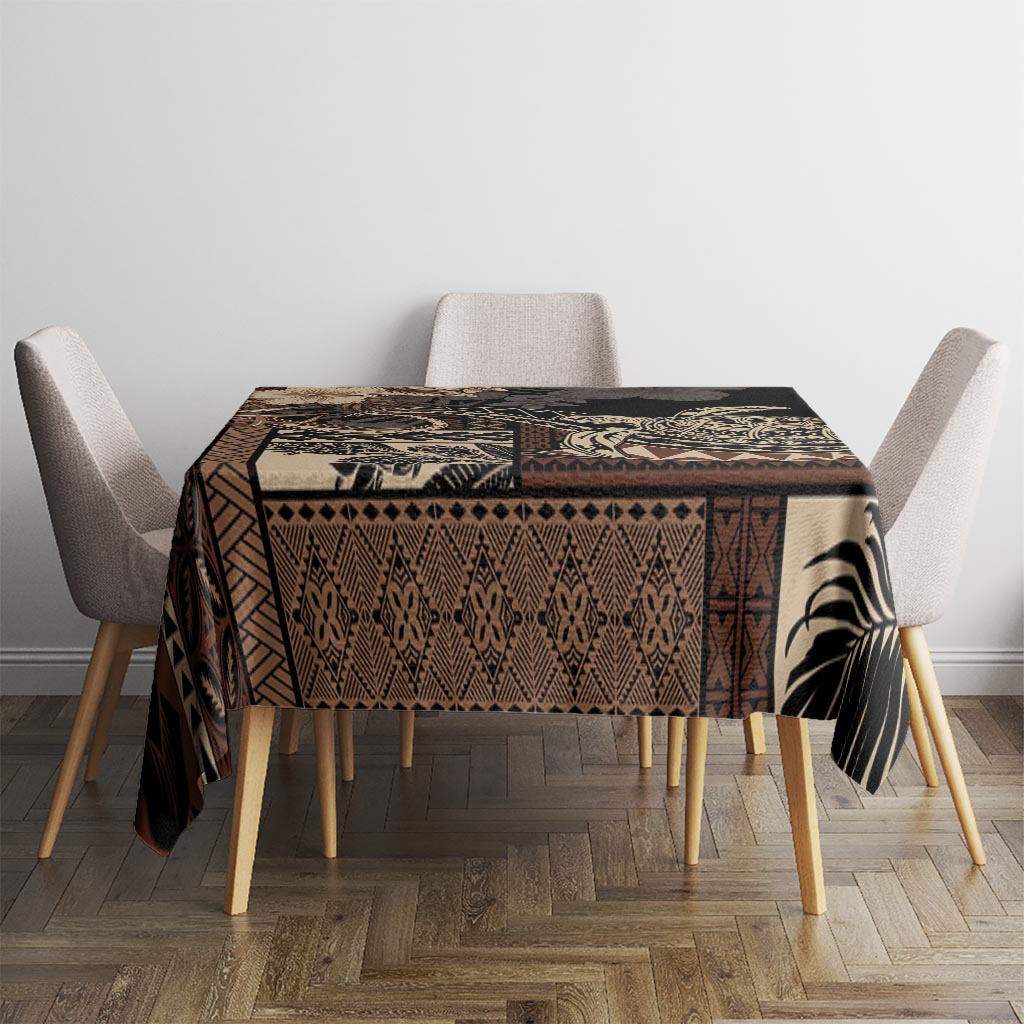 Vaiaso o le Gagana Samoa Tablecloth Siapo Motif Black LT7 - Polynesian Pride