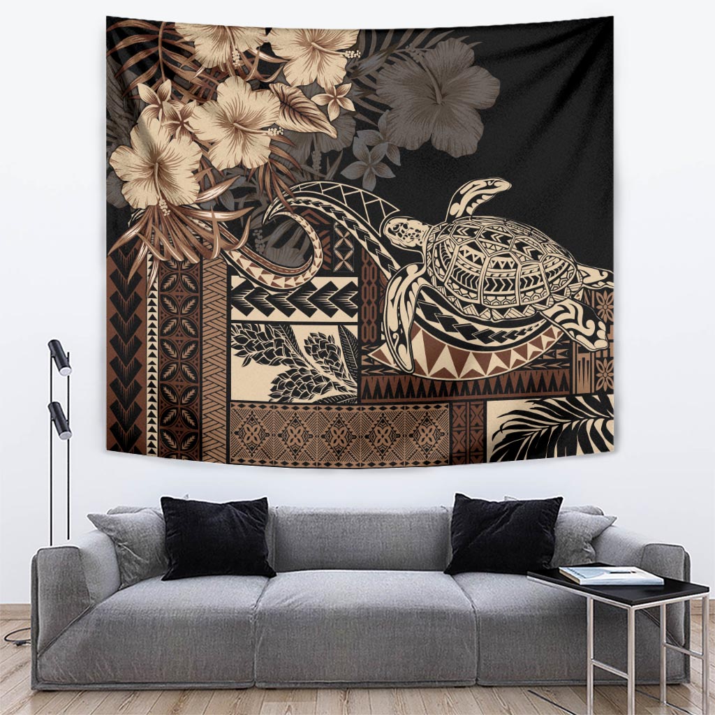 Vaiaso o le Gagana Samoa Tapestry Siapo Motif Black LT7 Black - Polynesian Pride