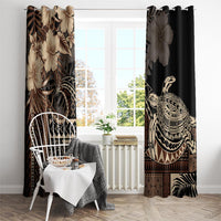 Vaiaso o le Gagana Samoa Window Curtain Siapo Motif Black LT7 - Polynesian Pride