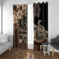 Vaiaso o le Gagana Samoa Window Curtain Siapo Motif Black LT7 With Grommets Black - Polynesian Pride