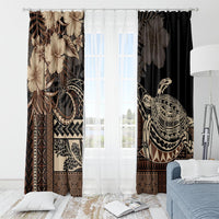 Vaiaso o le Gagana Samoa Window Curtain Siapo Motif Black LT7 - Polynesian Pride
