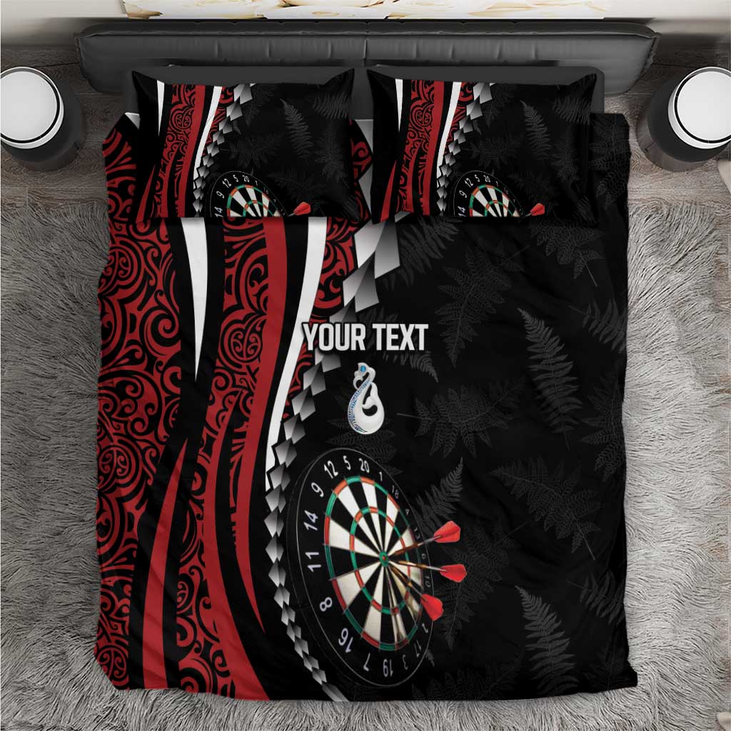 Personalized New Zealand Darts Bedding Set Kowhaiwhai Whero Koiri - Manaia LT7 Red - Polynesian Pride