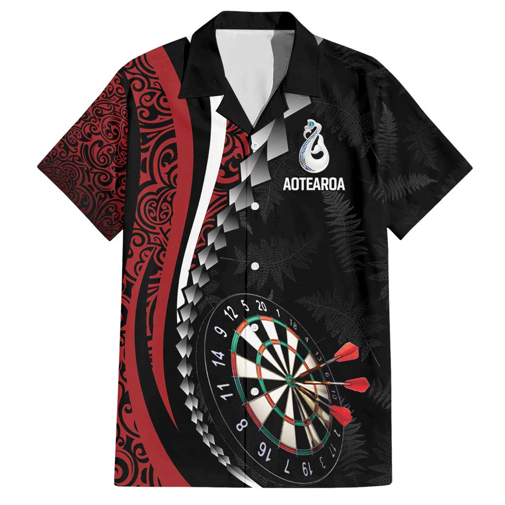 Personalized New Zealand Darts Hawaiian Shirt Kowhaiwhai Whero Koiri - Manaia LT7 Red - Polynesian Pride